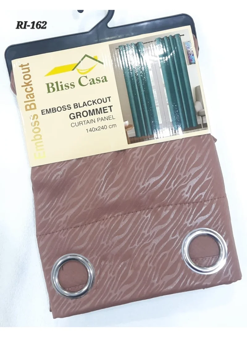 بليس كاسا ستائر بلاك أوت بنقوش بليس كاسا × سم - عازلة حرارياً، مخفضة للضوضاء، مانعة للضوء والأشعة فوق البنفسجية، حلقات لغرفة النوم والمعيشة، قطعتان بني داكن